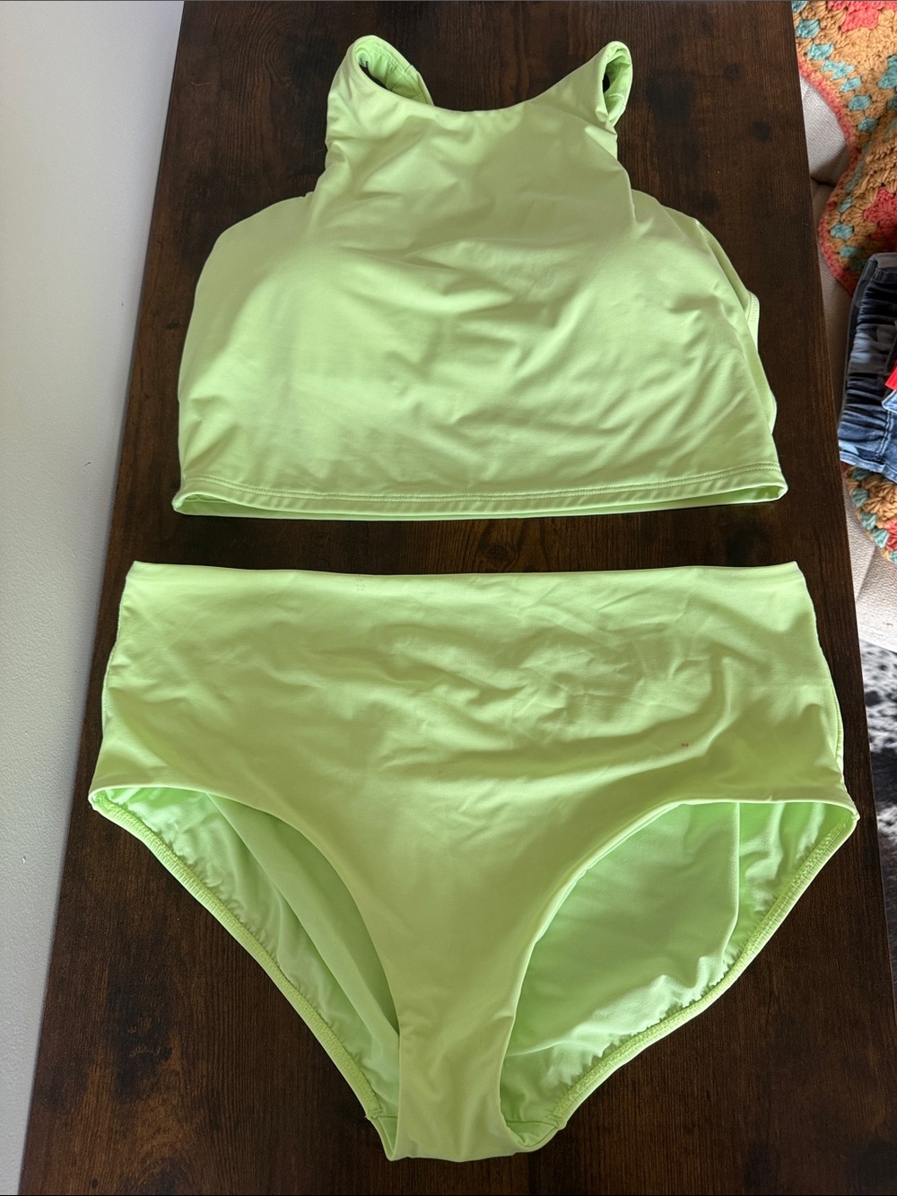 Athleta Neon Lime High-Neck Bikini Set